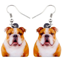 Load image into Gallery viewer, English Bulldog Face Acrylic Earrings
