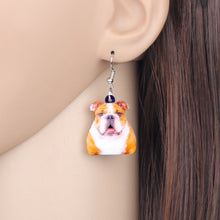 Load image into Gallery viewer, English Bulldog Face Acrylic Earrings
