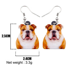 Load image into Gallery viewer, English Bulldog Face Acrylic Earrings
