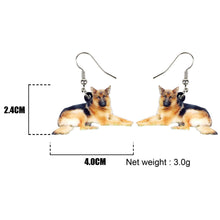 Load image into Gallery viewer, German Shepherd Acrylic Earrings
