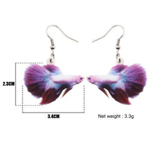 Load image into Gallery viewer, Betta Fish Acrylic Earrings
