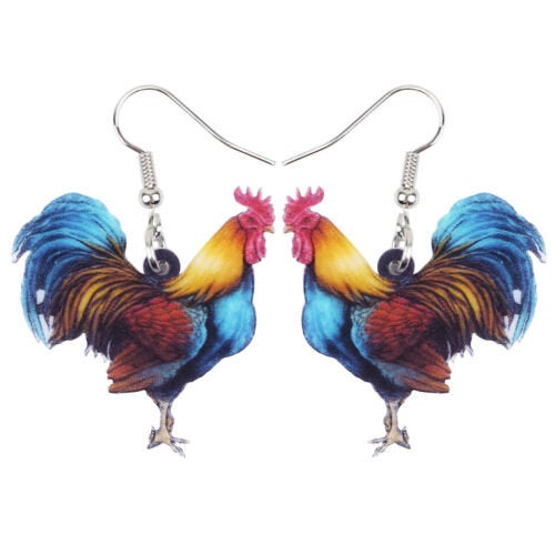 Farm Animal Rooster Acrylic Earrings