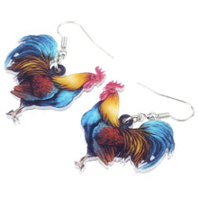 Load image into Gallery viewer, Farm Animal Rooster Acrylic Earrings
