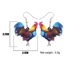 Load image into Gallery viewer, Farm Animal Rooster Acrylic Earrings
