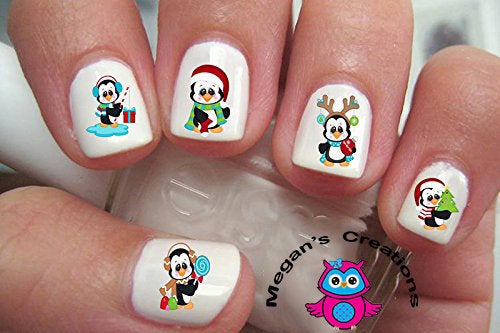 Christmas Penguins Design #2 Nail Art Decals