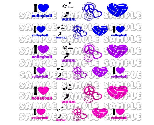 Colorful Volleyball Sport Design #127 Nail Art Decals