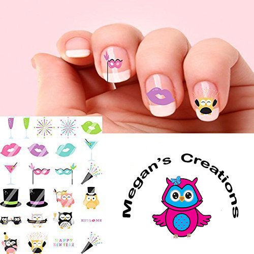 New Year's Eve Party Champagne Fireworks Nail Art Decals