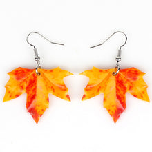 Load image into Gallery viewer, Fall Maple Leaf Acrylic Earrings
