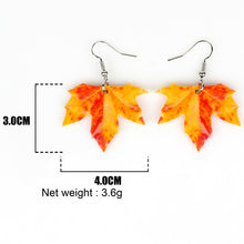 Load image into Gallery viewer, Fall Maple Leaf Acrylic Earrings
