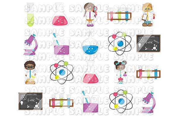 Cute Scientist Science Nail Art Decals