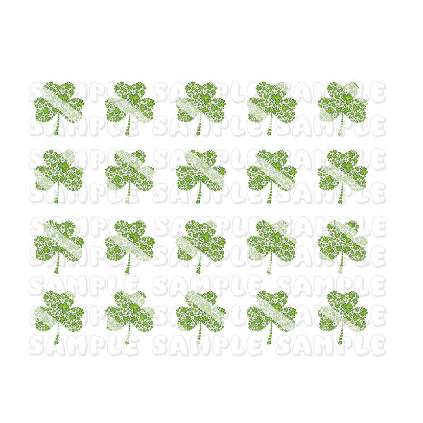 St. Patrick's Day Shamrocks SP107 Nail Art Decals
