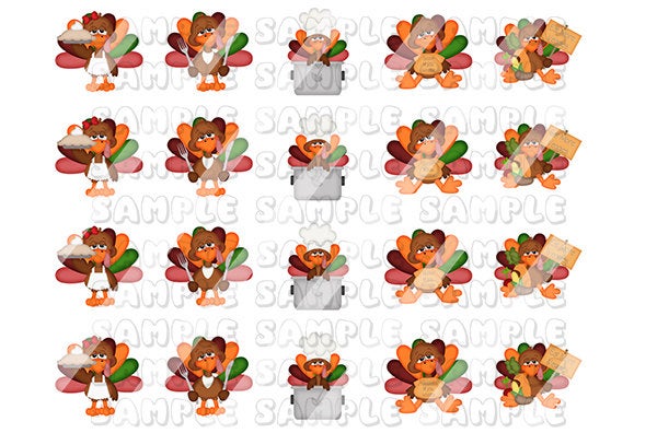 Thanksgiving Turkey I'm Stuffed Nail Art Decals