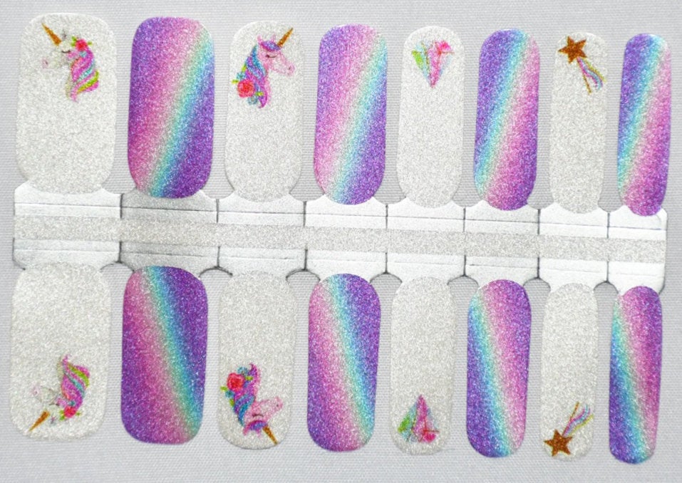 Rainbow Unicorn Nail Polish Wraps - Nail Polish Strips