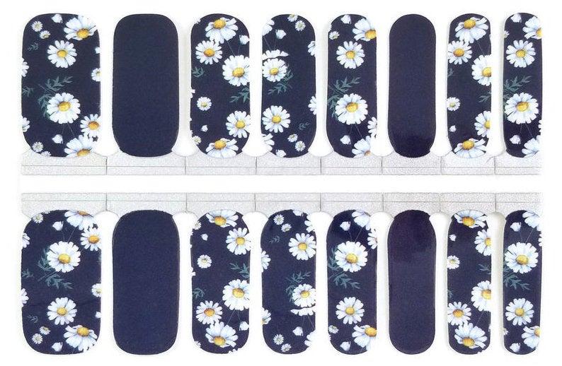 Daisy Flower Design Nail Polish Wraps - Nail Polish Strips