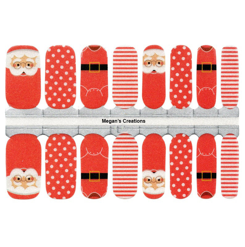 Christmas Santa Red Nail Polish Wraps - Nail Polish Strips