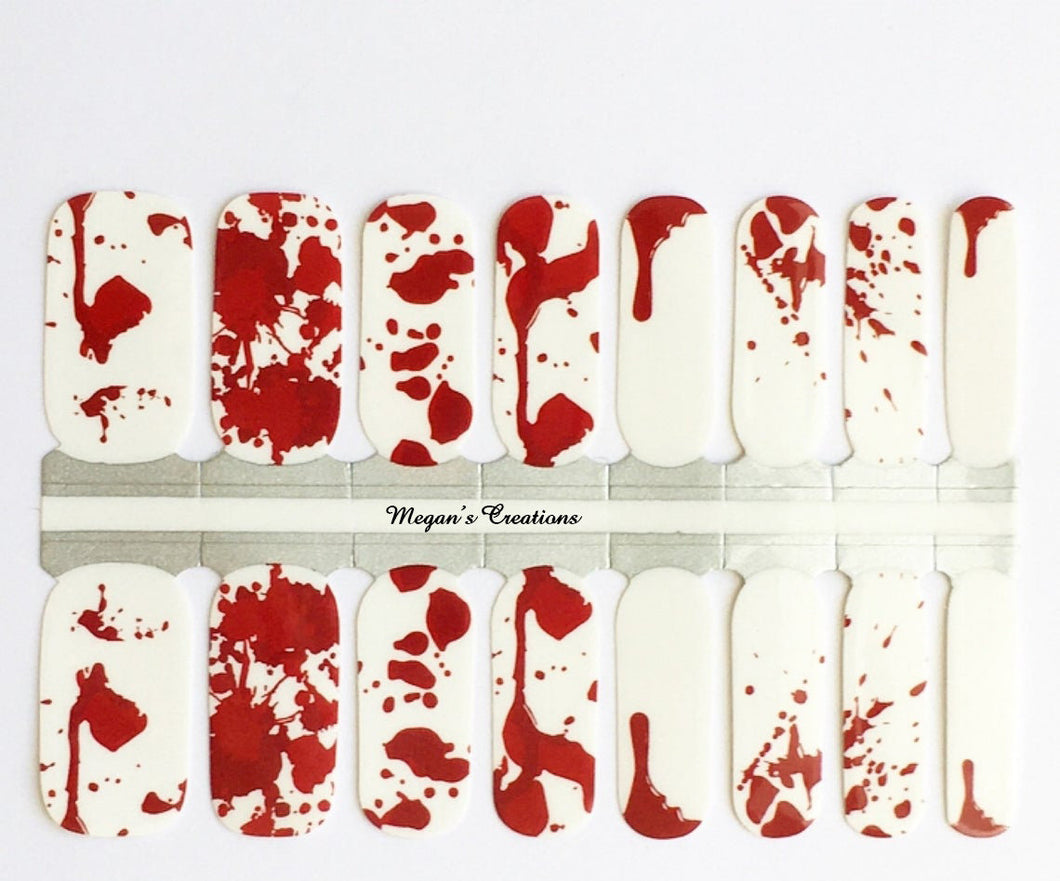 Halloween Blood Splatter Nail Polish Wraps - Nail Polish Strips