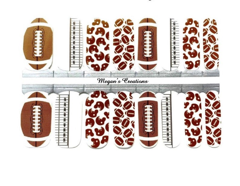 Football Game Day Nail Polish Wraps - Nail Polish Strips