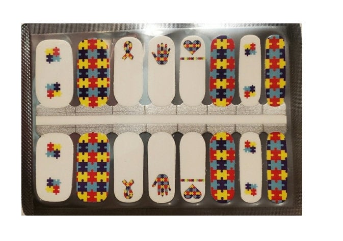 Autism Awareness  Nail Polish Wraps - Nail Polish Strips