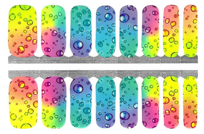 Rainbow Rain Drops Nail Polish Wraps - Nail Polish Strips