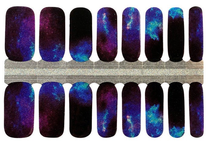 Galaxy Glitter Nail Polish Wraps - Nail Polish Strips