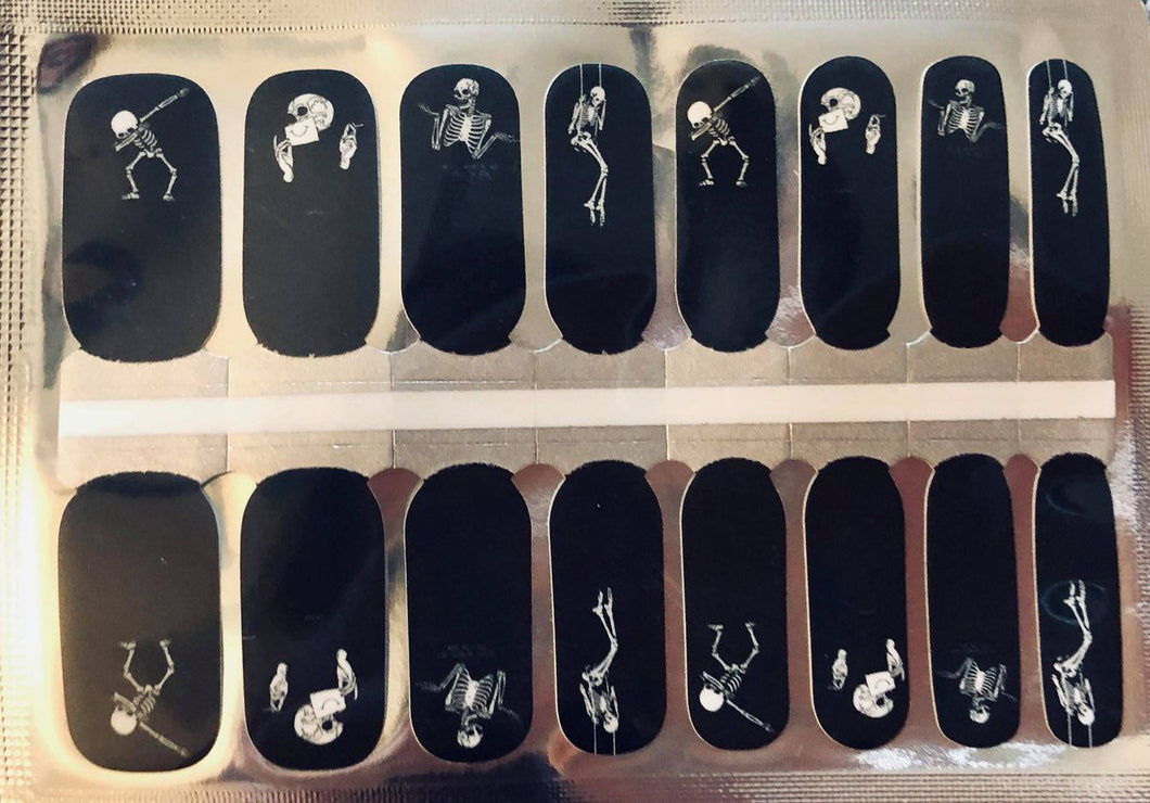 Halloween Skeleton #2 Nail Polish Wraps - Nail Polish Strips