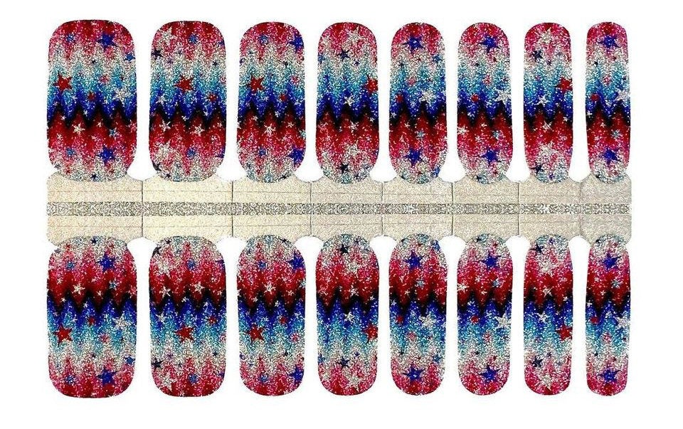 4th of July Star Nail Polish Wraps - Nail Polish Strips