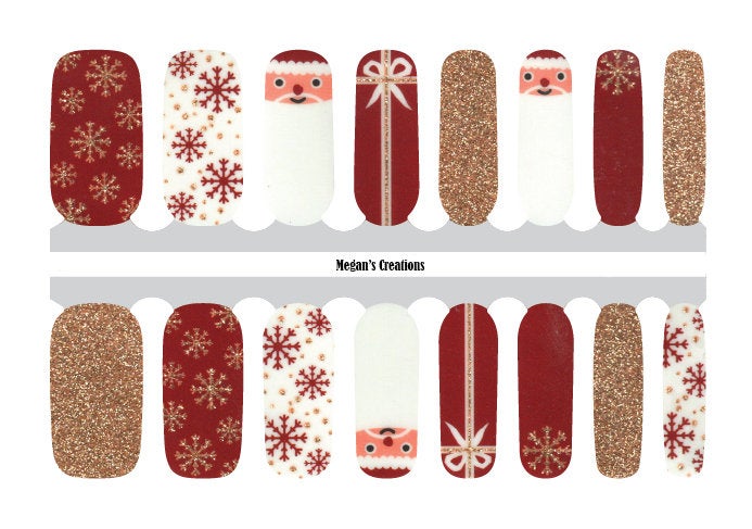 Santa Sparkle Gift Nail Polish Wraps - Nail Polish Strips