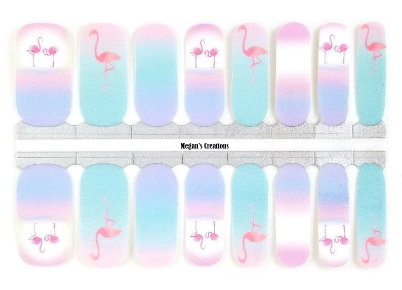 Flamingo Cotton Candy Color Nail Polish Wraps - Nail Polish Strips