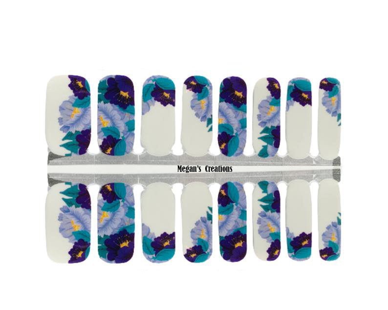Wild Flower Violet Nail Polish Wraps - Nail Polish Strips