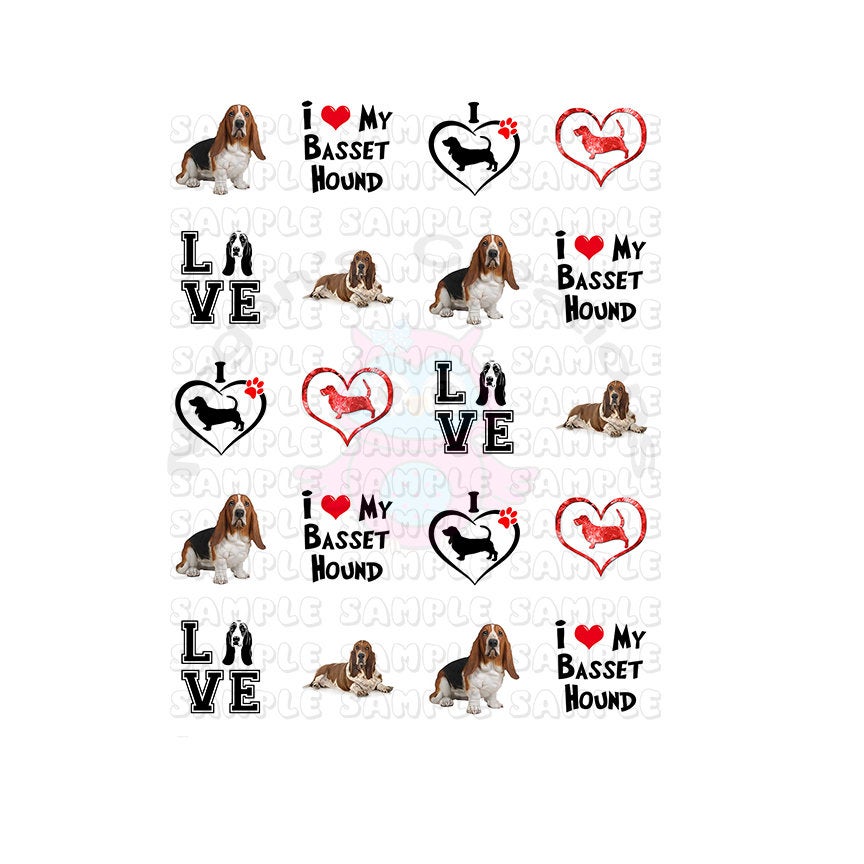 Basset Hound Nail Art  Nail Art Decals