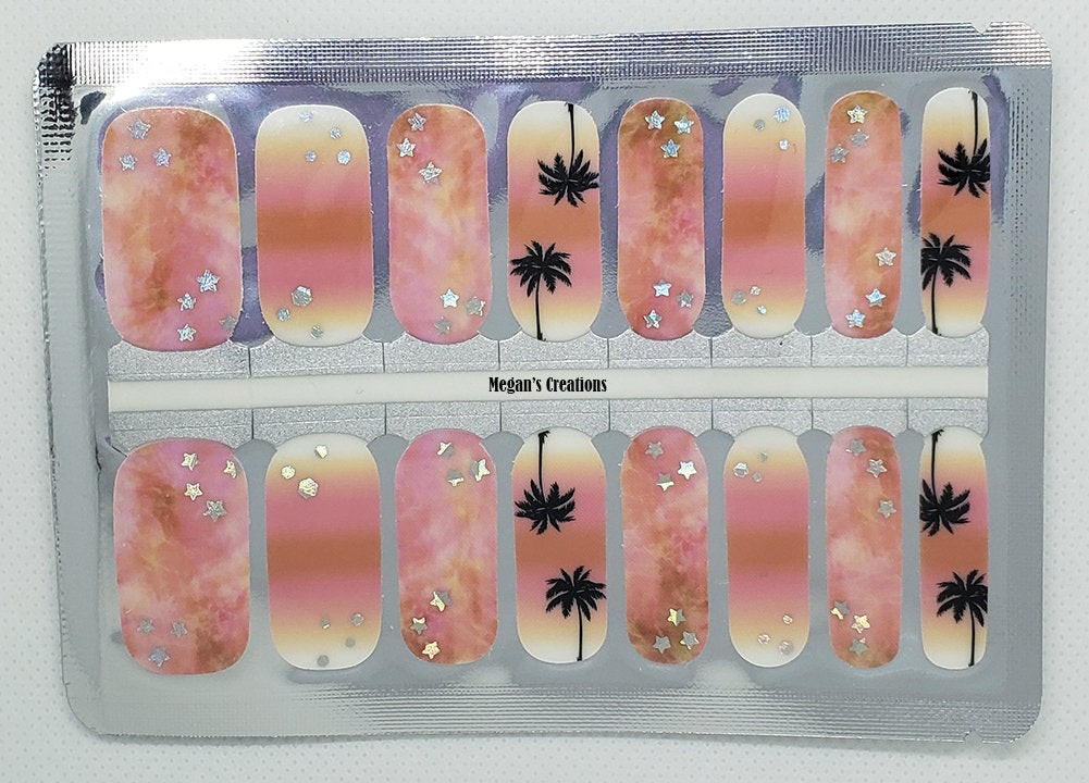 Paradise Palm Trees Nail Polish Wraps - Nail Polish Strips