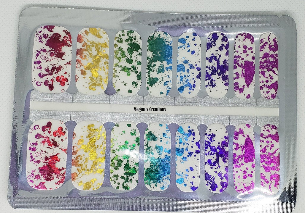 Colorful Splat Nail Polish Wraps - Nail Polish Strips