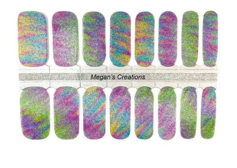 Color Run Glitter Nail Polish Wraps - Nail Polish Strips