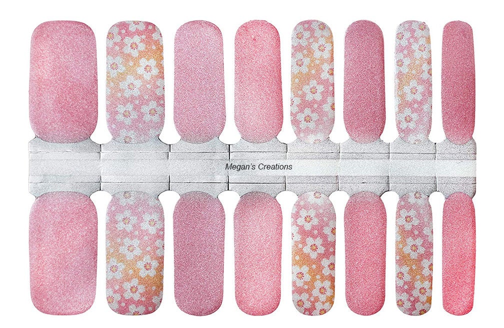 Cute Pink Daisy Nail Polish Wraps - Nail Polish Strips