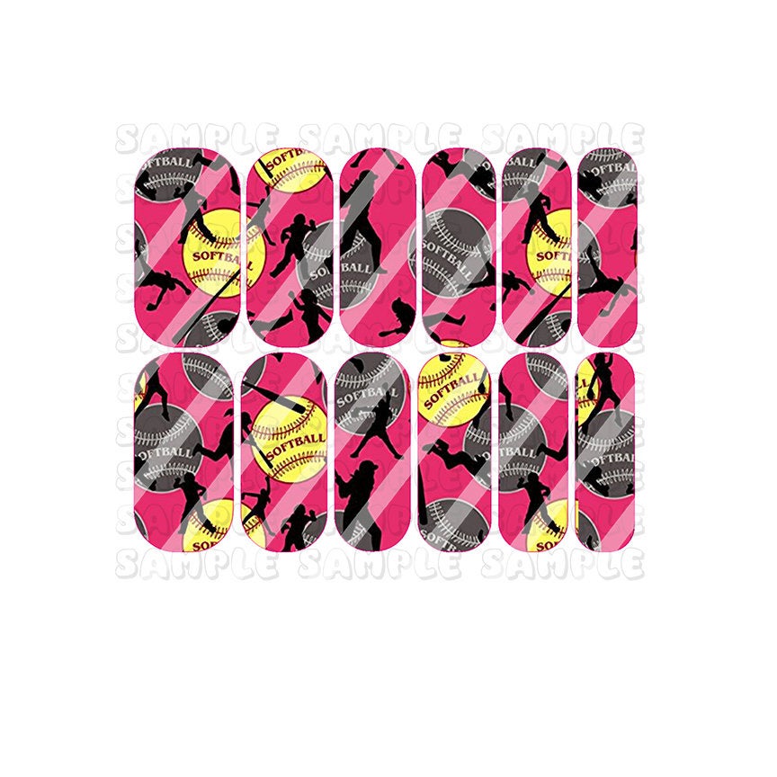 Softball Full Nail Art Decals