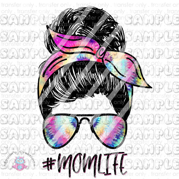 Mom life Tie Dye Clear Waterslide Decals