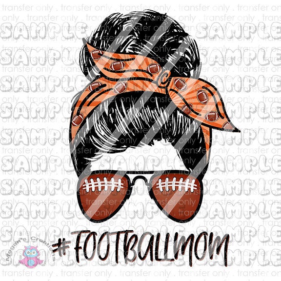 Mom life, Mom Football Life Clear Waterslide Decals