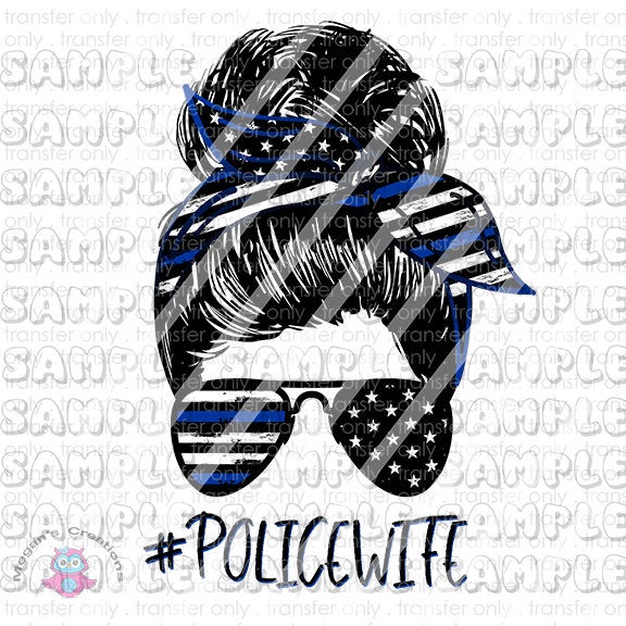 Police Wife Design #2 Clear Waterslide Decals