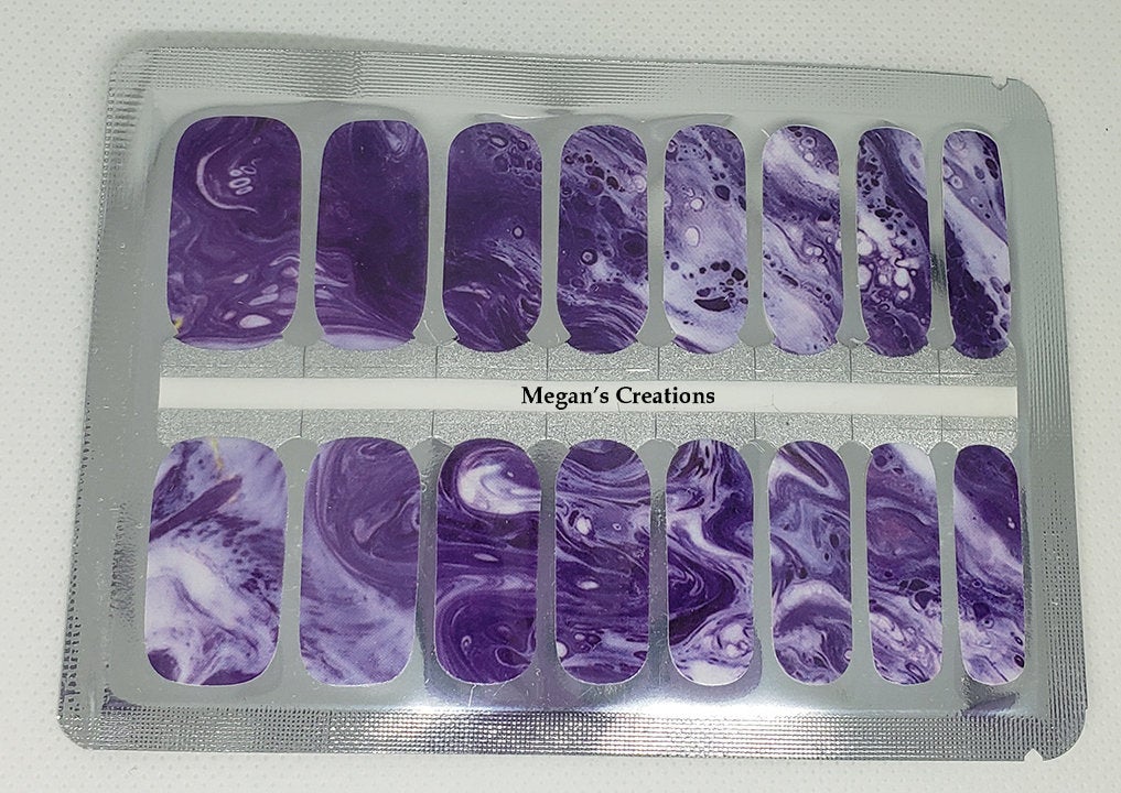 Marble Purple Design #3  Nail Polish Wraps - Nail Polish Strips