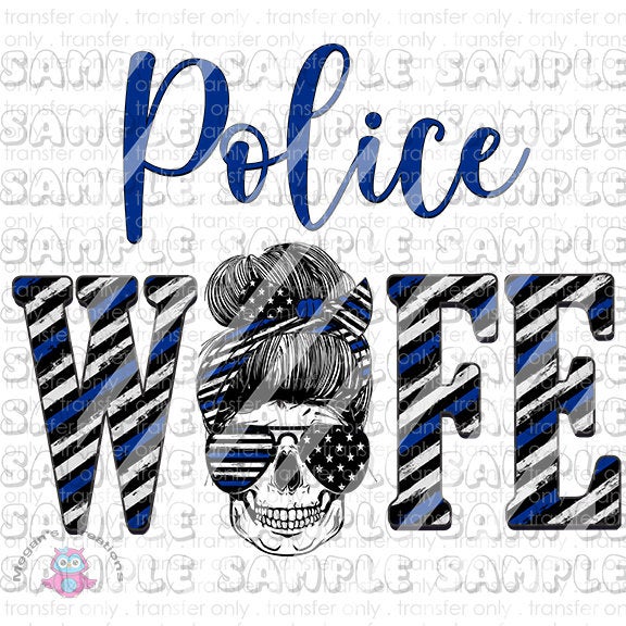 Police Wife Clear Waterslide Decals