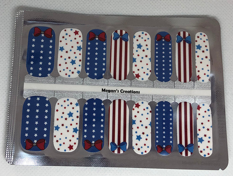 4th of July Star Spangled Nail Polish Wraps - Nail Polish Strips
