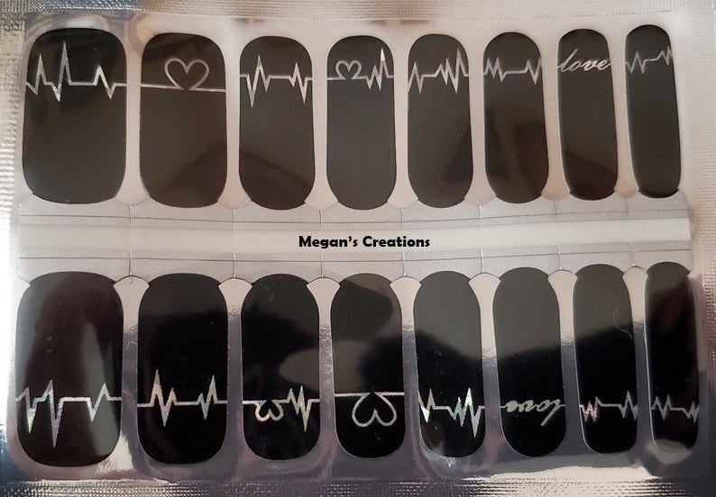 Heart Line Heartbeat Nail Polish Wraps - Nail Polish Strips