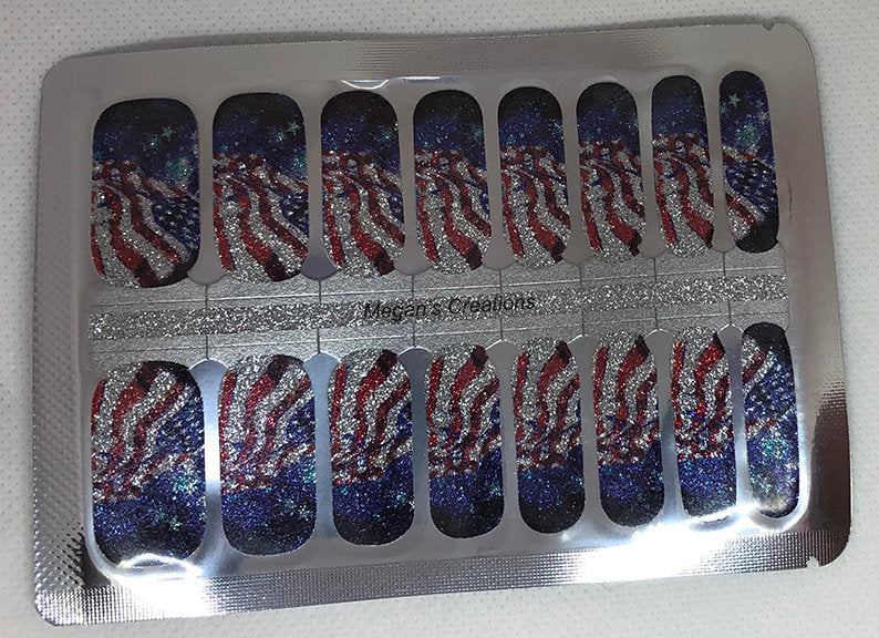 American Flag Nail Polish Wraps - Nail Polish Strips