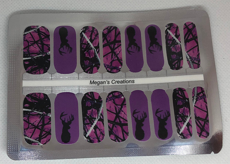 Pink Camo Deer Design #4 Nail Polish Wraps - Nail Polish Strips