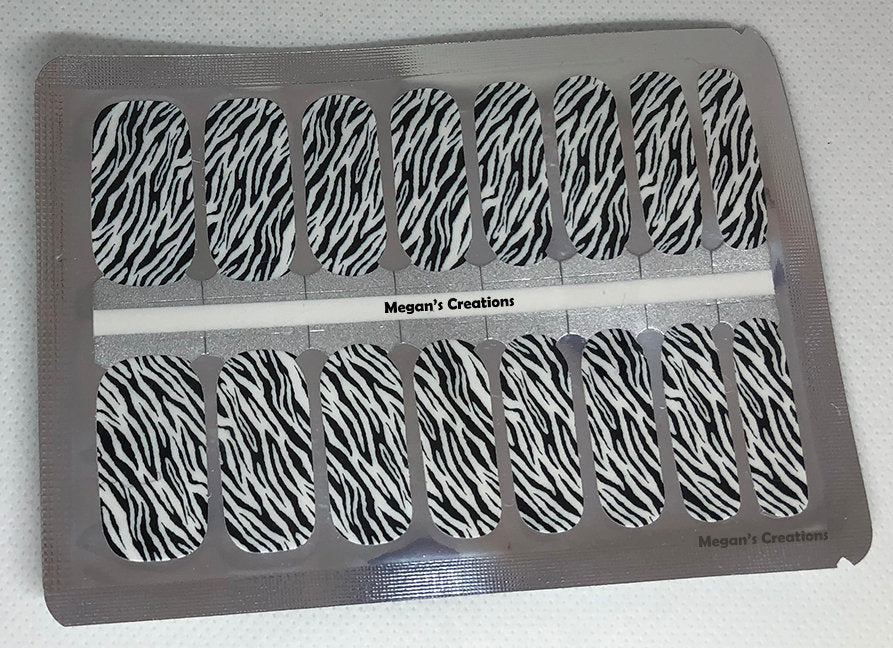 Animal Print Zebra Nail Polish Wraps - Nail Polish Strips