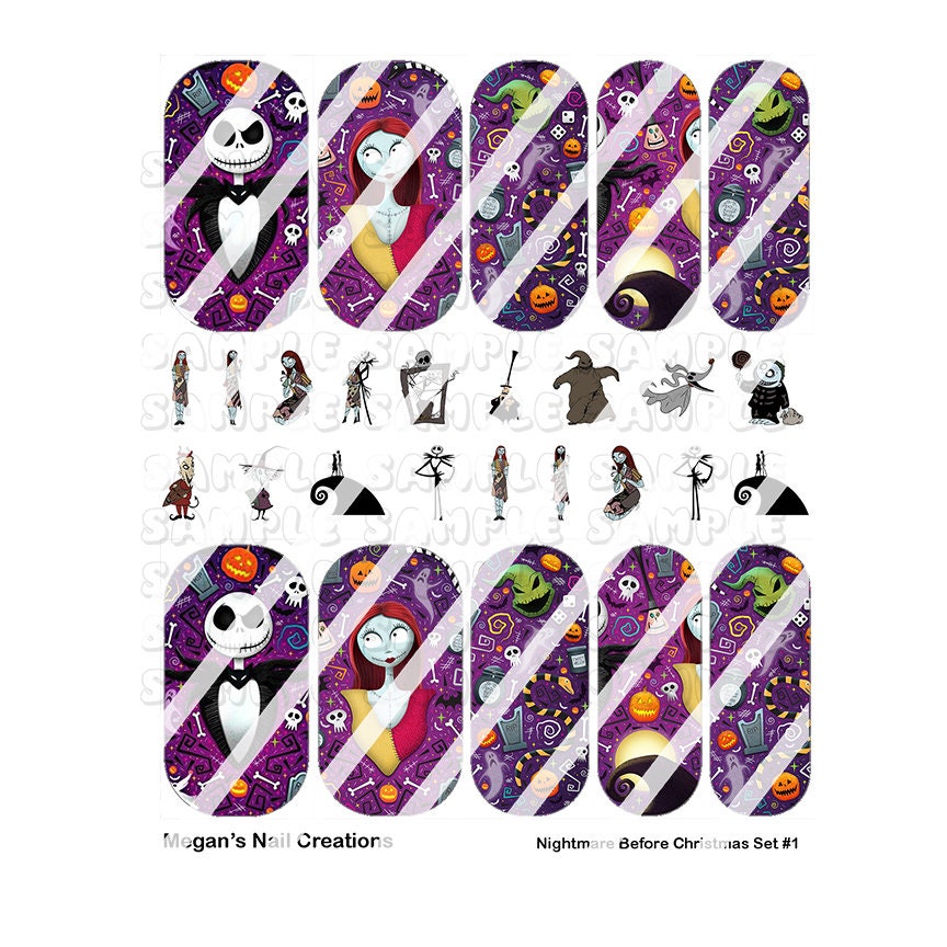 Halloween Christmas Nail Art Decals - Waterslide Nail Decals