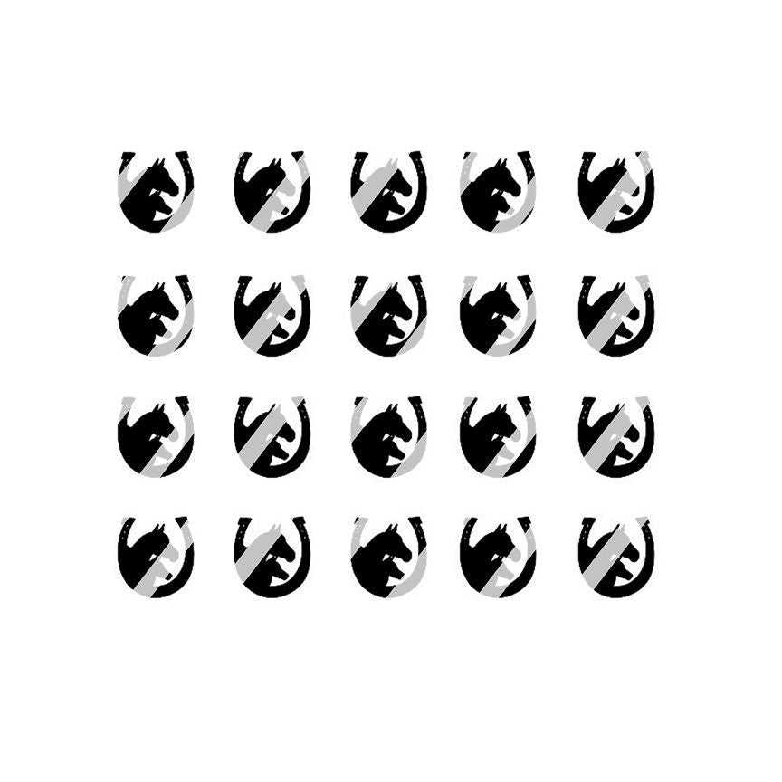 Country & Western Horse Shoe Nail Art Decals - Waterslide Nail Decals