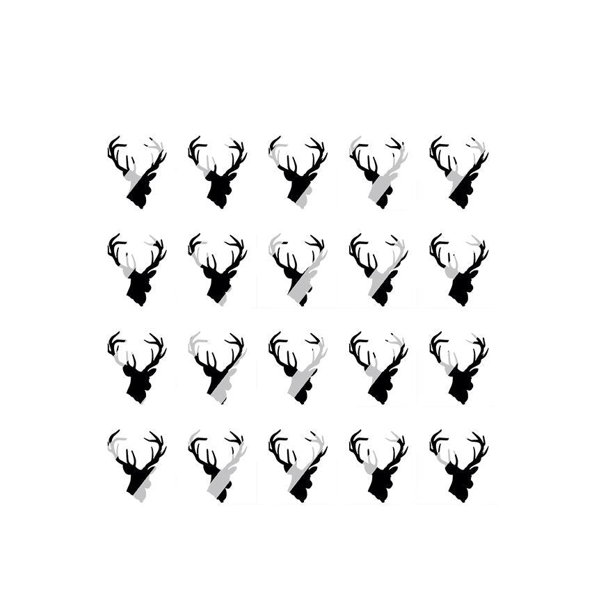 Deer Head Nail Art Decals - Waterslide Nail Decals