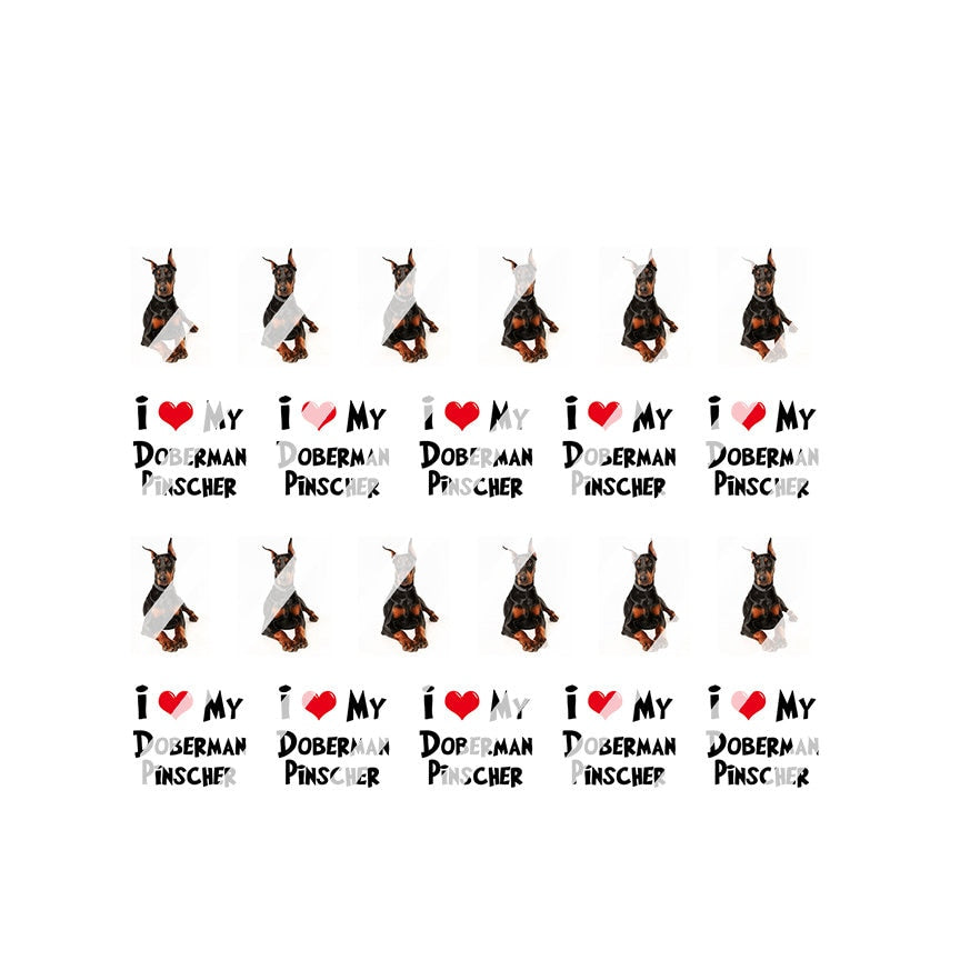 Doberman Nail Art Decals - Waterslide Nail Decals