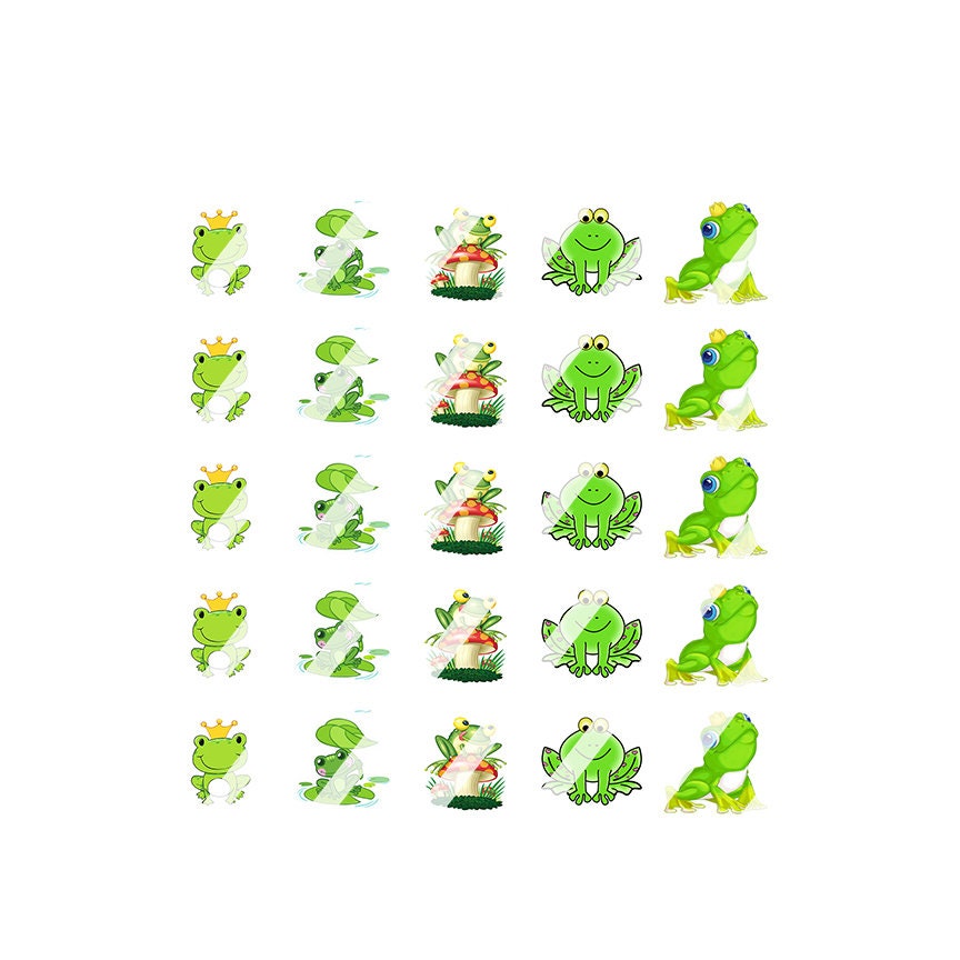 Frog Nail Art Decals - Waterslide Nail Decals